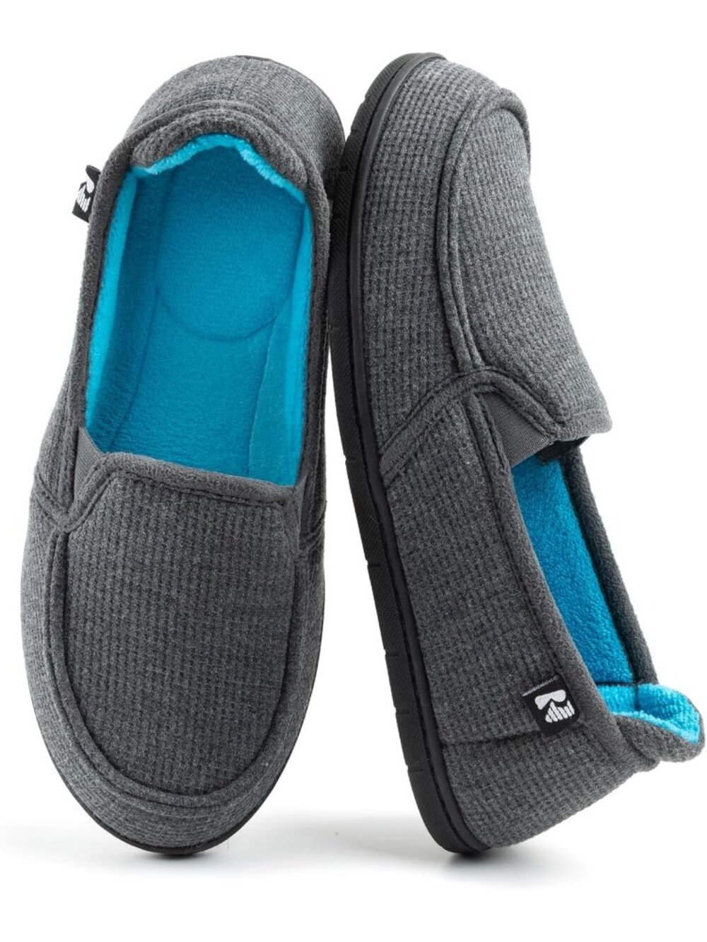 Women's Grey Blue Two-Tone Hoodback Removable Insole Lightweight Stylish Slipper